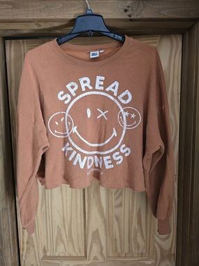 O Women’s Rust 'Spread Kindness' Cropped Sweatshirt XL